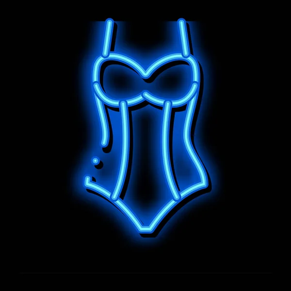 Sexy Unterwäsche Neon Glow Symbol Illustration — Stockvektor