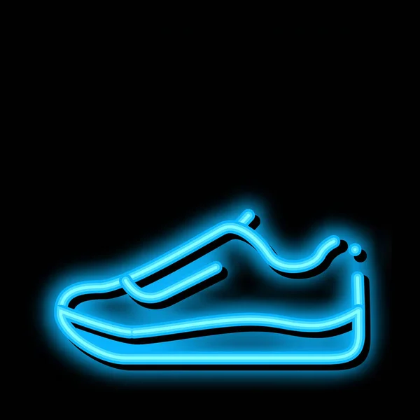 Sneaker Shoe Néon Signe Lumineux Vecteur Icône Brillante Sneaker Shoe — Image vectorielle