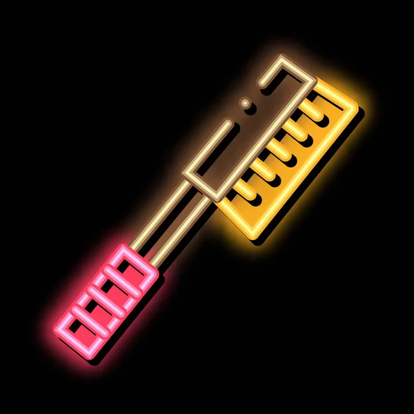 Shoe Clean Brush Neon Light Signalvektor Leuchtend Helles Symbol Shoe — Stockvektor