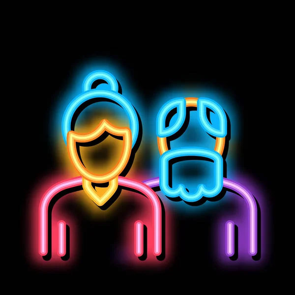 Abuelos Neón Luz Signo Vector Icono Brillante Brillante Los Abuelos — Vector de stock