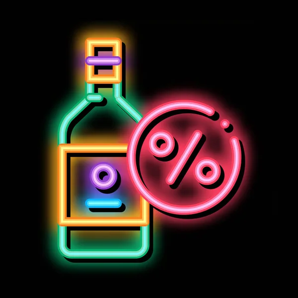 Minum Botol Neon Lampu Tanda Vektor Glowing Ikon Terang Minum - Stok Vektor