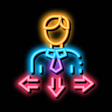 İnsan Adam Okları, neon ışıklı işaret vektörü. Parlak ikon İnsan Okları işareti. şeffaf sembol çizimi