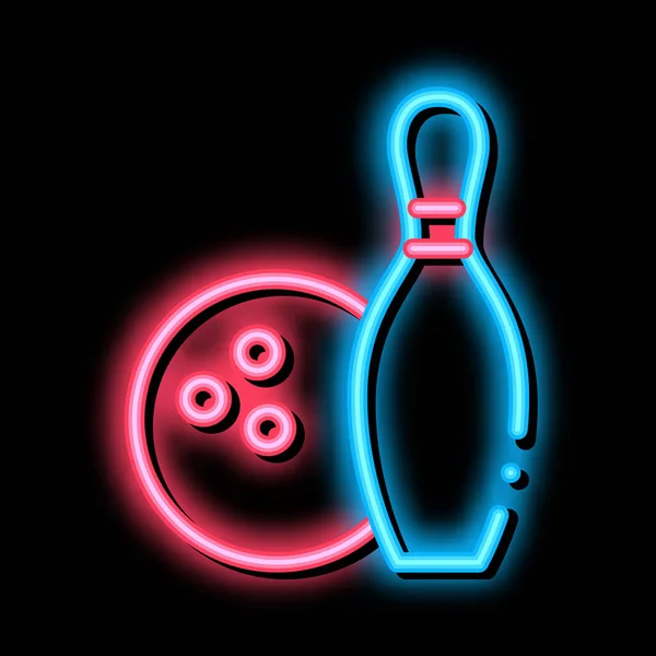 Game Ball Skittle Neon Ljusskylt Vektor Glödande Ljus Ikon Game — Stock vektor