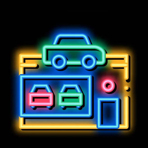 Car Dealer Shop Vector Señal Luz Neón Icono Brillante Brillante — Vector de stock