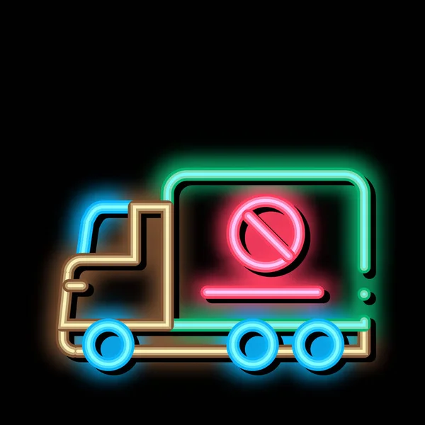 Вектор Сигналу Неонного Світла Вантажівки Cross Mark Світла Яскрава Ікона — стоковий вектор
