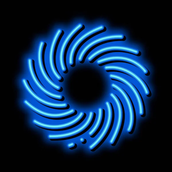 Kasırga Rüzgârı neon ışığı vektörü. Parlak ikon Tornado Rüzgârı izometrik işareti. şeffaf sembol çizimi