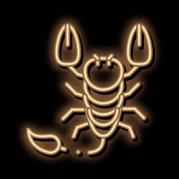 Scorpion néon scintillant icône illustration — Image vectorielle