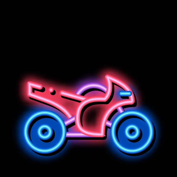 Ikona świecąca motocykl neon ilustracja — Wektor stockowy