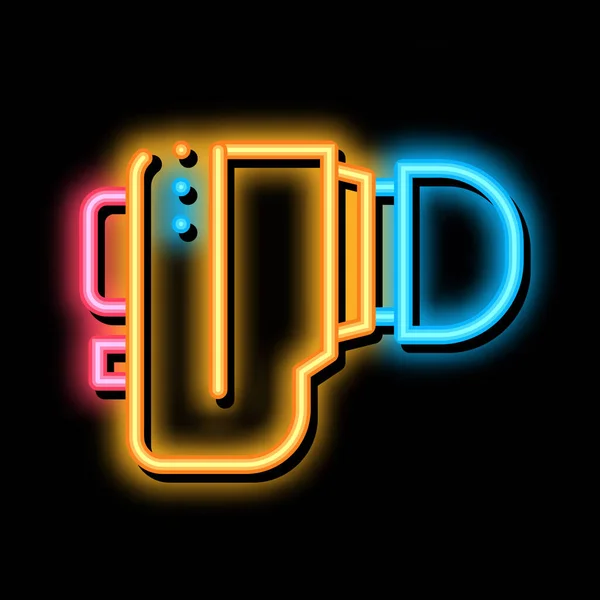 Hörapparat neon glöd ikon illustration — Stock vektor