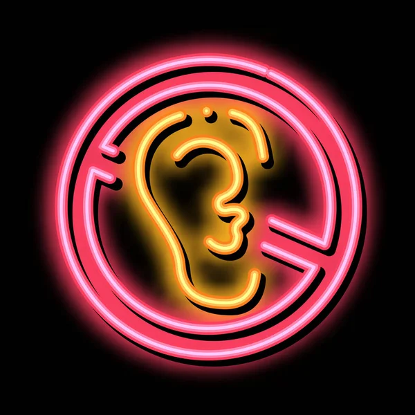 Ilustración del icono de brillo de neón auditivo — Vector de stock