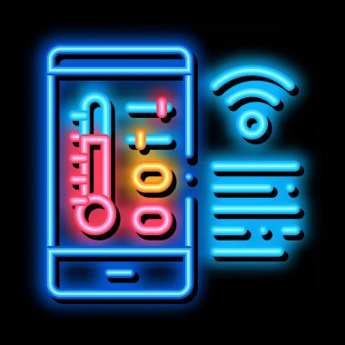 Hava Durumu Denetimi W-Fi neon ışıltısı resimleme