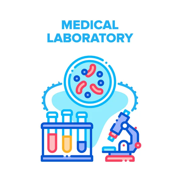 Investigación de laboratorio médico Vector Concepto Color — Archivo Imágenes Vectoriales