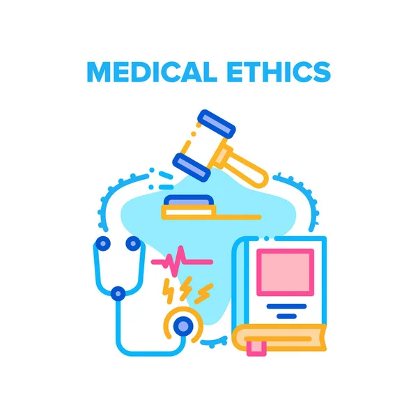Éthique médicale Concept vectoriel professionnel Couleur — Image vectorielle