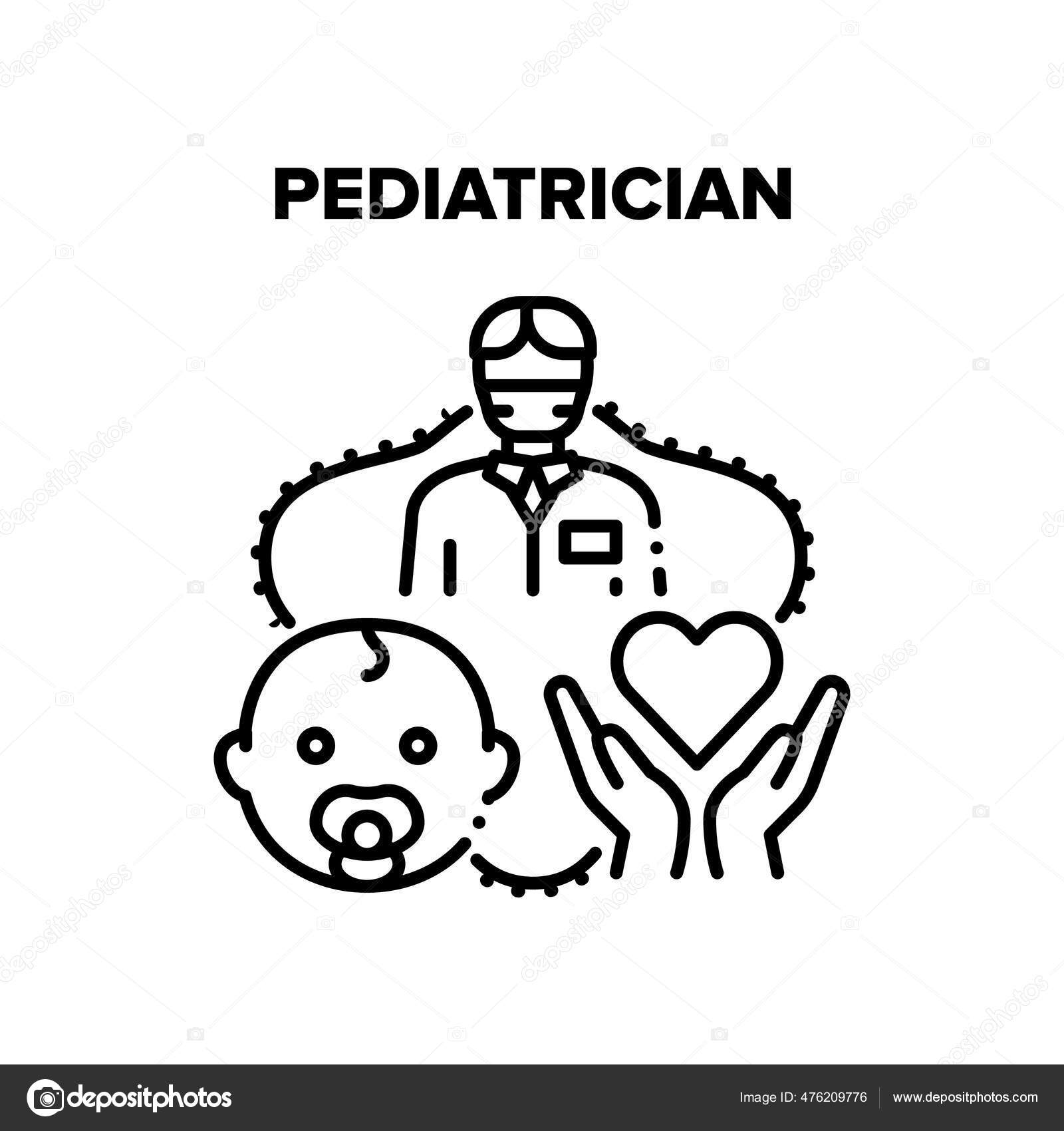 Desenhos Animados Crianças Médicos Curar Verificar Com Termômetro