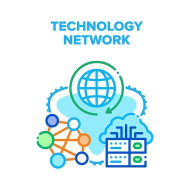 Küresel Teknoloji Ağ Vektörü Rengi