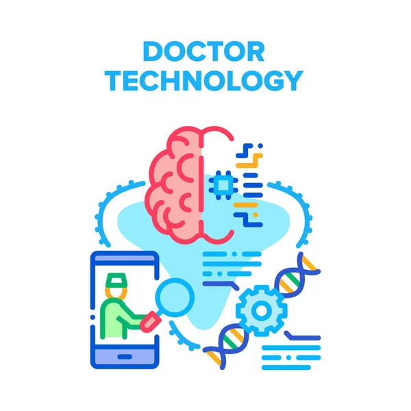 Doctor Technology Innovation Vector Concept Couleur — Image vectorielle
