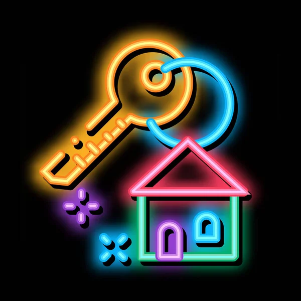 Winning House Neon Lichtreklame Vektor Leuchtend Helles Symbol Winning House — Stockvektor