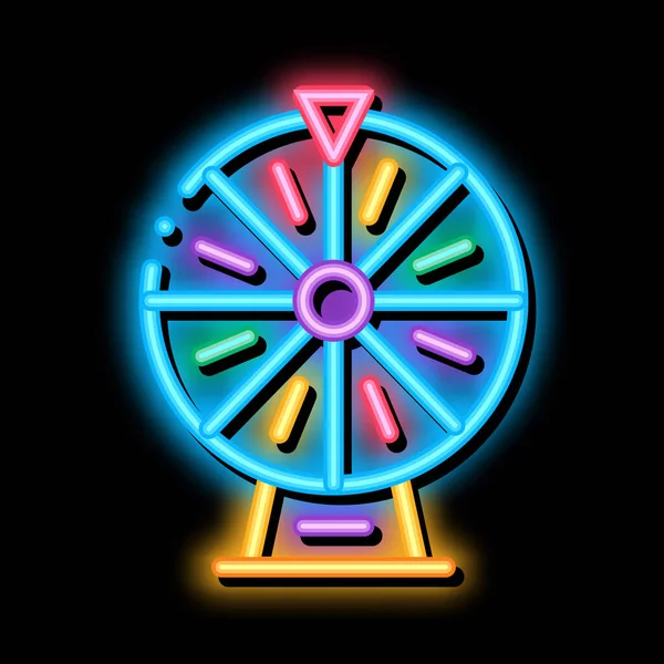 Çarkıfelek neon ışığı vektörü. Parlak ikon Çarkıfelek işareti. şeffaf sembol çizimi