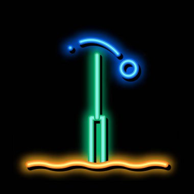 Top Neon ışığı vektörünün üzerinde uçtu. Parlak ikon Top Alan tabelasının üzerinde uçtu. şeffaf sembol çizimi