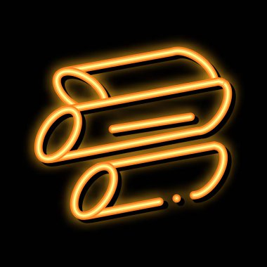 Dilimlenmiş baston neon ışığı vektörü. Parlak simge dilimlenmiş baston işareti. şeffaf sembol çizimi