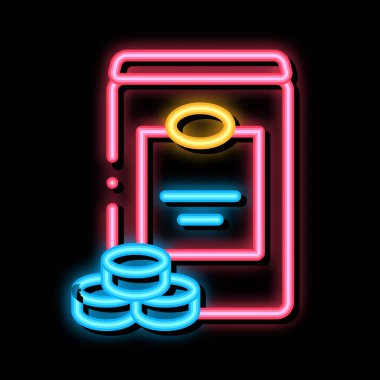 Tatlandırıcı şişe neon ışığı vektörü. Parlak ikon Tatlandırıcı Şişesi işareti. şeffaf sembol çizimi