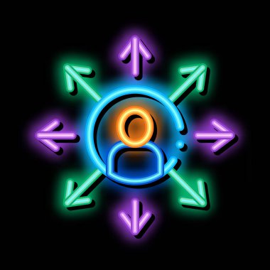 Etkinlik neon parlaklık resimlemesinin farklı alanları