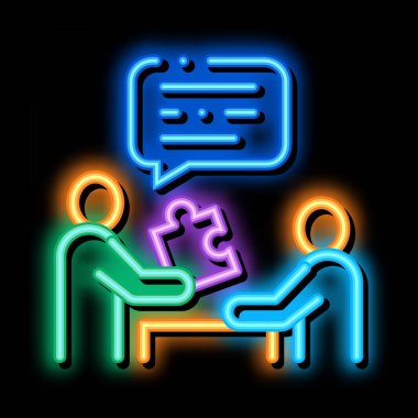 İnsan Veren Bulmaca Parçası Neon Parlak Resim