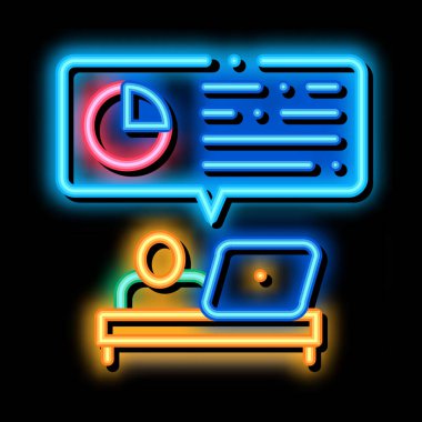 İstatistik Asistanı Neon Işıltısı resimleme