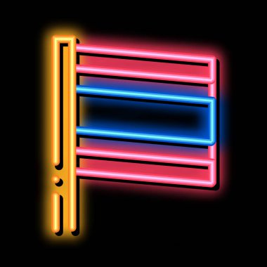 Flagstaff üzerinde Tayland Bayrağı Neon Işıltı ikonu illüstrasyonu