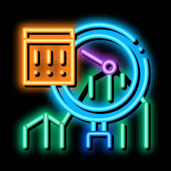 Infographic Peak Research neon glow icon illustratie — Stockvector
