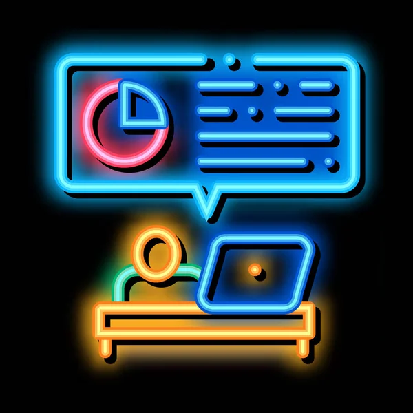Statistiker Assistent Arbeit Neon Glow Icon Illustration — Stockvektor