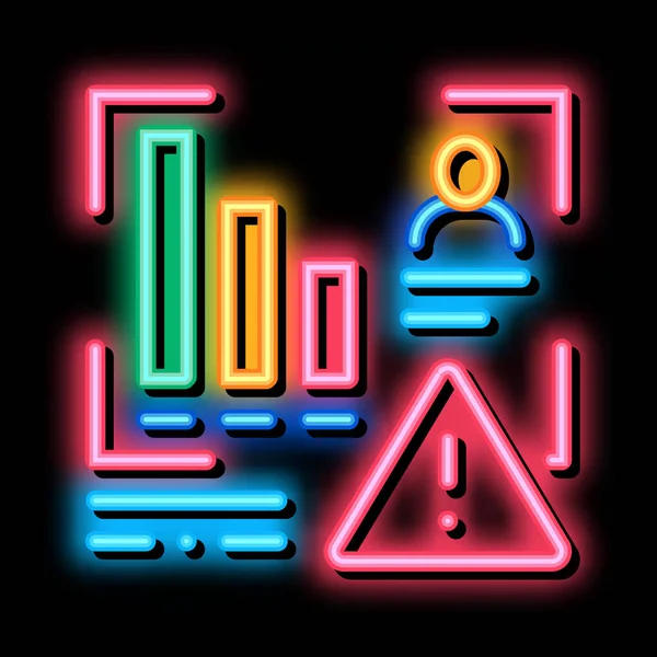 Dåligt Arbetstagarkort neon glöd ikon illustration — Stock vektor