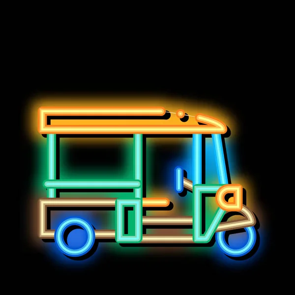 Tuk Tuk Thailand Transport neon glow ікона — стоковий вектор