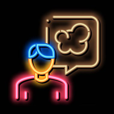 Erkek Sohbeti Duman Parıltısı ikonu illüstrasyonu