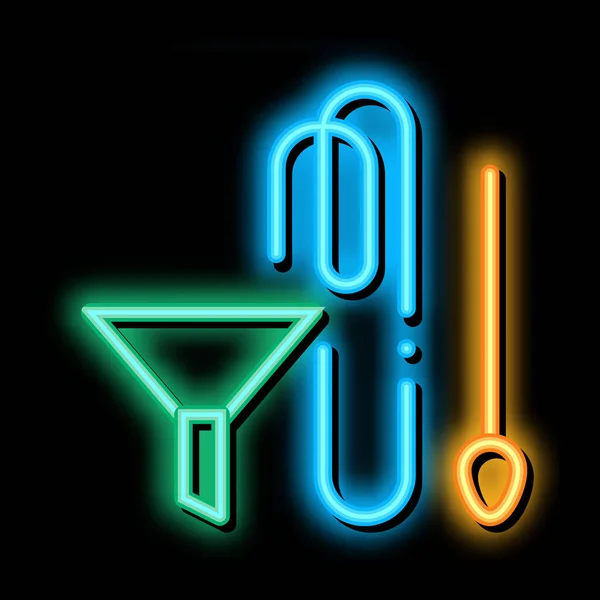 Ilustração do ícone do brilho do neon do funil e do tubo — Vetor de Stock