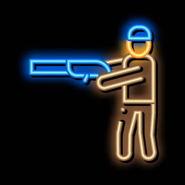 Hunter Hunting neon glow icon illustration — Stockový vektor