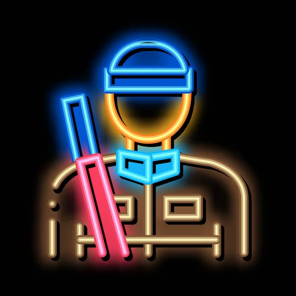 Hunter Silhouette neon glow icon illustration — 스톡 벡터