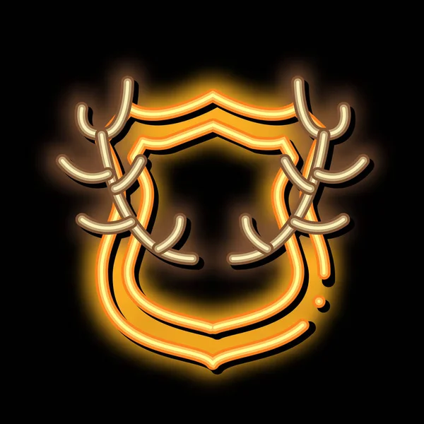Deer Horns neon bagliore icona illustrazione — Vettoriale Stock