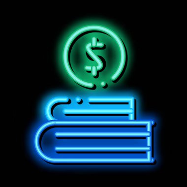 Yönetici Kitapları neon ışıklı simge illüstrasyonu