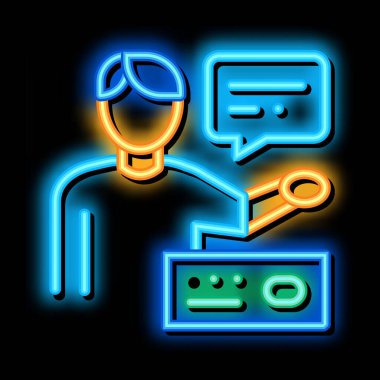 İnsan Konuşan Neon Işıltısı illüstrasyonu