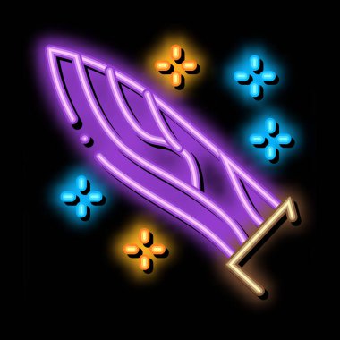 Parlayan Bıçak neon ışıklı ikon illüstrasyonuName