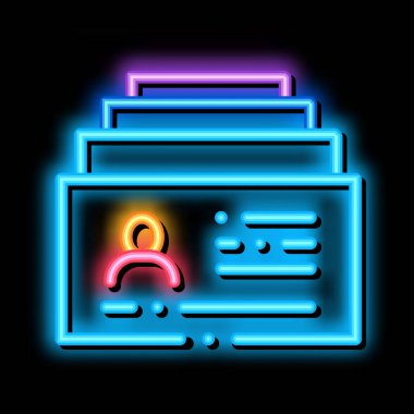 Müşteri Veritabanı Neon Işıltısı resimleme