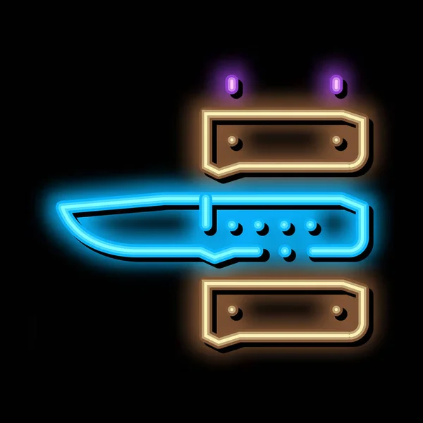 Knife Handle neon glow icon illustration — 스톡 벡터