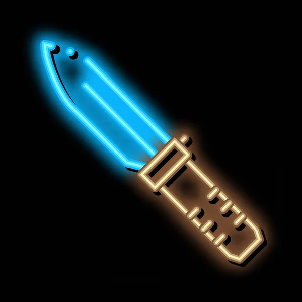 Knife Kitchenware neon glow icon illustration — Stock Vector