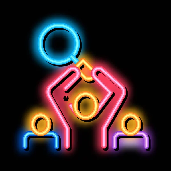 Human Research neon glow icon illustration — Stock Vector