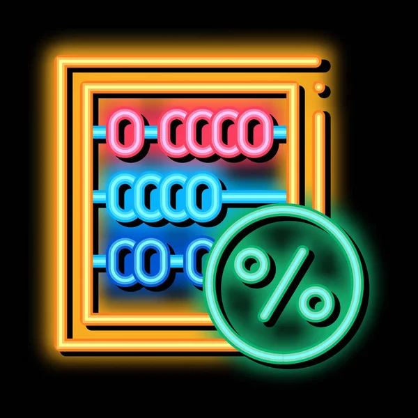 Abacus Count Tool neon glow icon illustration — 스톡 벡터