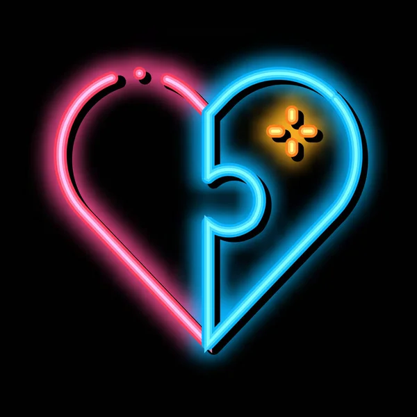 Heart Love neon gloed pictogram illustratie — Stockvector