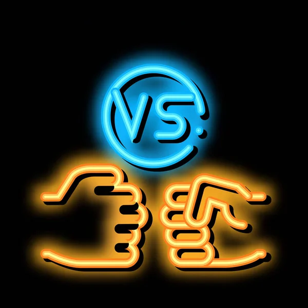 Fighting Battle neon glow icon illustration — Stock Vector