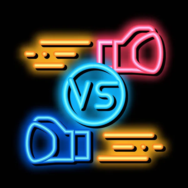Box Fight Battle neon glow icon illustration — Stock Vector