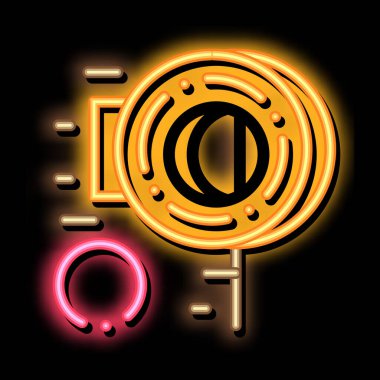 Folk Ball Oyunu neon ışıklı ikon illüstrasyonu